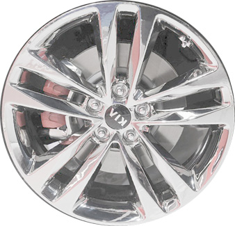 KIA Sorento 2014-2015 chrome 19x7.5 aluminum wheels or rims. Hollander part number ALY74688, OEM part number 529101U495.