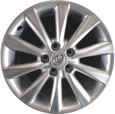 Lexus IS250 2009-2010, IS350 2009-2010 powder coat silver 17x8 aluminum wheels or rims. Hollander part number 74216U20, OEM part number Not Yet Known.
