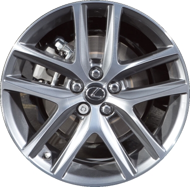 Lexus CT200h 2014-2017 grey machined 17x7 aluminum wheels or rims. Hollander part number ALY74298U35, OEM part number Not Yet Known.