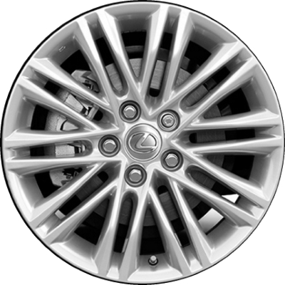 Lexus ES350 2013-2018 powder coat hyper silver 17x7 aluminum wheels or rims. Hollander part number ALY74277U77, OEM part number 4261A-33080, 4261A-33081, 42611-33B50.