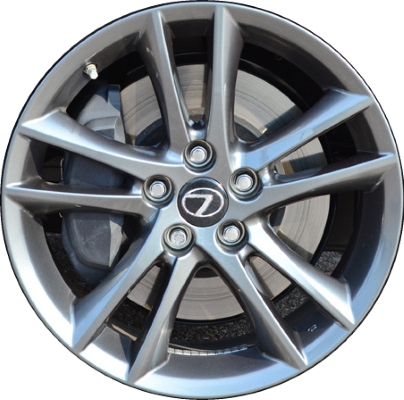 Lexus IS250 2011-2013, IS350 2011-2013 powder coat charcoal 18x8 aluminum wheels or rims. Hollander part number 74263, OEM part number Not Yet Known.