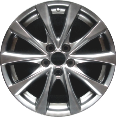 Lexus IS250 2013, IS350 2013 powder coat smoked hyper 18x8 aluminum wheels or rims. Hollander part number 74281, OEM part number Not Yet Known.