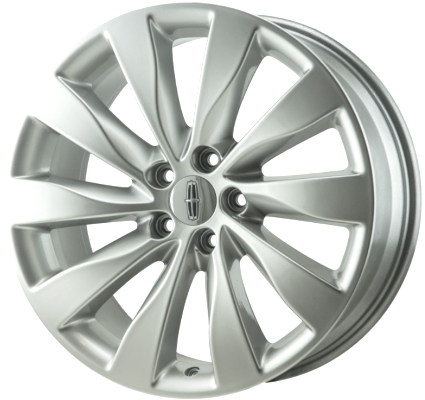 Lincoln MKS 2013-2016 powder coat hyper silver 19x8.5 aluminum wheels or rims. Hollander part number ALY3928, OEM part number DA531007AA.