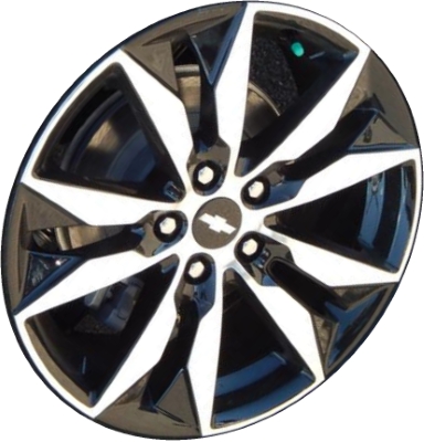 Chevrolet Malibu 2016-2025 black machined 18x8.5 aluminum wheels or rims. Hollander part number ALY5716U45, OEM part number 22969723.