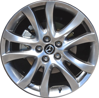 Mazda 6 2014-2017 powder coat hyper silver 19x7.5 aluminum wheels or rims. Hollander part number ALY64958U78.FFBRT, OEM part number 9965097590, 9965077590.