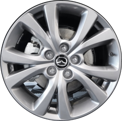 Mazda CX-30 2020-2025 powder coat silver 18x7 aluminum wheels or rims. Hollander part number ALY64995U35, OEM part number 9965A17080.