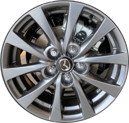 Mazda CX-30 2020-2025 powder coat dark grey 16x6.5 aluminum wheels or rims. Hollander part number ALY64994, OEM part number 9965M76560.