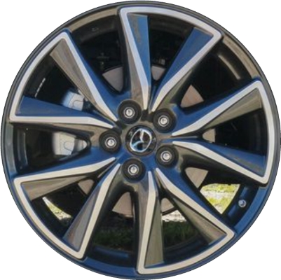 Mazda CX-5 2017-2018 charcoal machined 19x7 aluminum wheels or rims. Hollander part number ALY64247/96042, OEM part number 9965117090, 9965167090.
