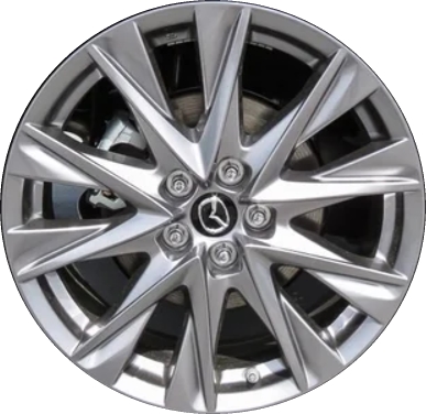 Mazda CX-5 2019-2021, Mazda CX-5 2024-2025  powder coat hyper silver 19x7 aluminum wheels or rims. Hollander part number ALY64249U79, OEM part number 9965257090.