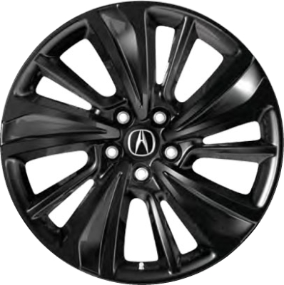 Acura MDX 2017-2020 powder coat black 20x8 aluminum wheels or rims. Hollander part number ALY71838U45, OEM part number 08W20-TZ5-200A.
