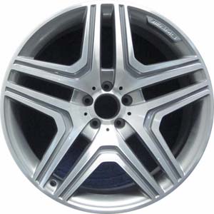 Mercedes-Benz ML63 2009-2011 silver or charcoal machined 21x10 aluminum wheels or rims. Hollander part number ALY85114U, OEM part number 1644015502, 1664011400.