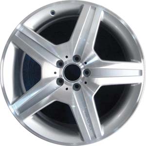 Mercedes-Benz ML550 2010-2011, R350 2010-2011 silver machined 20x8.5 aluminum wheels or rims. Hollander part number 85117U10, OEM part number 2514011802.
