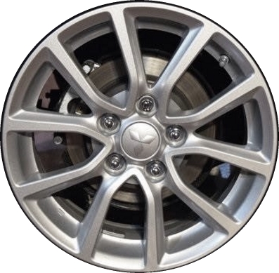 Mitsubishi Lancer 2016-2017 powder coat silver 16x6.5 aluminum wheels or rims. Hollander part number 10382b, OEM part number 4250D356.