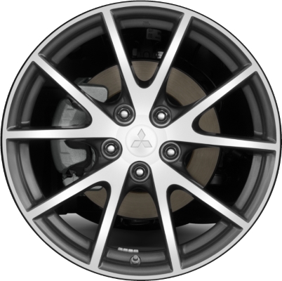 Mitsubishi Eclipse 2009-2012, Galant 2009-2012 dark grey machined 18x8 aluminum wheels or rims. Hollander part number 65847U30, OEM part number Not Yet Known.