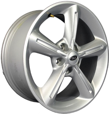Ford Mustang 2008-2012 powder coat silver 18x8 aluminum wheels or rims. Hollander part number ALY3834, OEM part number AR3Z1007G.