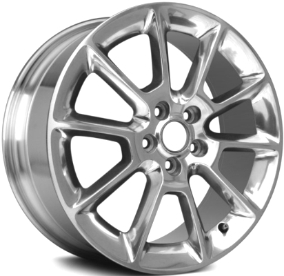 Ford Mustang 2010-2012 polished 18x8 aluminum wheels or rims. Hollander part number ALY3810U80, OEM part number AR3Z1007F.
