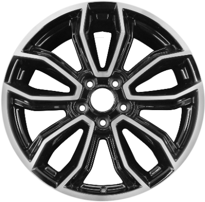 Ford Mustang 2013-2014 black machined 19x8.5 aluminum wheels or rims. Hollander part number ALY3909, OEM part number DR3Z1007H.
