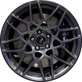 Ford Mustang 2013-2014 powder coat dark hyper 19x9.5 aluminum wheels or rims. Hollander part number ALY3911, OEM part number BR3Z1007K.