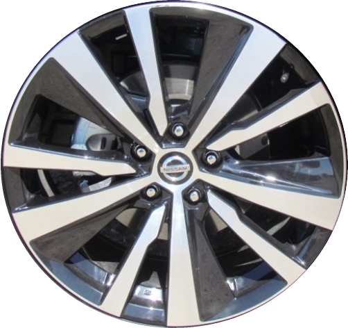 Nissan Altima 2019-2022 black machined 19x8 aluminum wheels or rims. Hollander part number ALY62785U45, OEM part number 403006AM3A, 403006AM4B.
