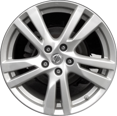 Nissan Altima 2013-2017 powder coat silver 18x7.5 aluminum wheels or rims. Hollander part number ALY62594U20, OEM part number 403003TA4A.