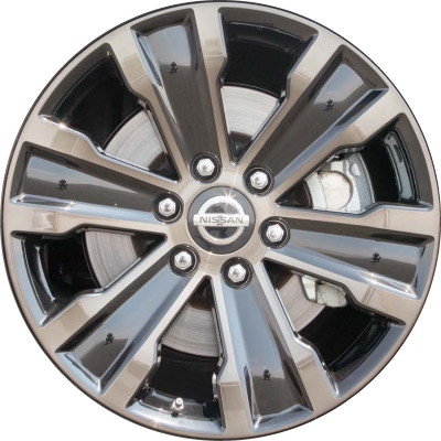 Nissan Armada 2017-2020 charcoal machined 20x8 aluminum wheels or rims. Hollander part number ALY62739U, OEM part number D0C005ZW5A, D0C005ZW3A, D0C005ZW1B.