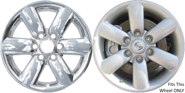 Nissan Armada 2008-2015, Nissan Titan 2008-2015 Chrome, 6 Spoke, Plastic Hubcaps, Wheel Covers, Wheel Skins, Imposters. ONLY Fits 18 Inch Alloy Wheel Pictured. Part Number IMP-323X.