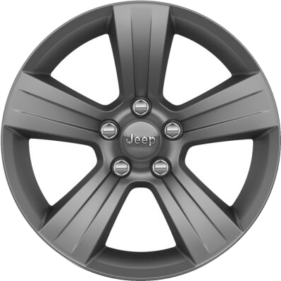 Jeep Patriot 2014-2017 powder coat grey 17x6.5 aluminum wheels or rims. Hollander part number ALY2380U30.LC89, OEM part number Not Yet Known.