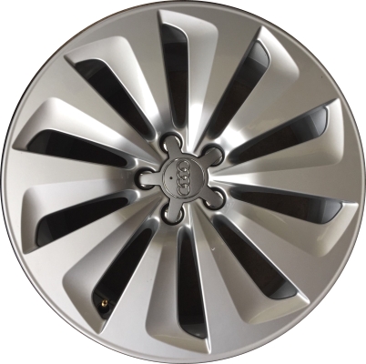Audi Q5 2013-2017 powder coat silver 19x8 aluminum wheels or rims. Hollander part number ALY58927, OEM part number 8R0601025AB, 8R0601025BQ.
