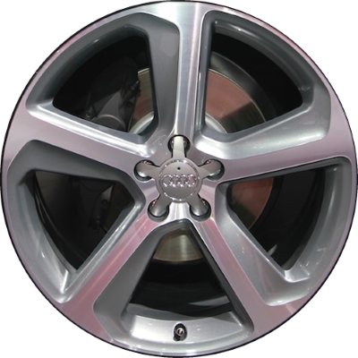 Audi Q5 2013-2017 grey machined 20x8.5 aluminum wheels or rims. Hollander part number ALY58929, OEM part number 8R0601025AF, 8R0601025BP.