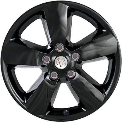 Dodge Ram 1500 2013-2018, Ram 1500 Classic 2019-2024 powder coat black 20x8 aluminum wheels or rims. Hollander part number 2451U/2495B, OEM part number 68615486AA