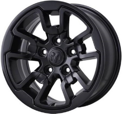 Dodge Ram 1500 2017-2018, Ram 1500 Classic 2021-2024 powder coat black 17x8 aluminum wheels or rims. Hollander part number 2553U46/2614, OEM part number 4755578AA