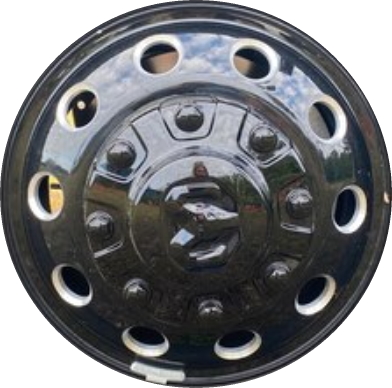 Dodge Ram 3500 DRW 2019-2024 black machined 17x6 aluminum wheels or rims. Hollander part number ALY2706/2707HH, OEM part number 6YZ44DX8AA, 6YZ44DX8AB.