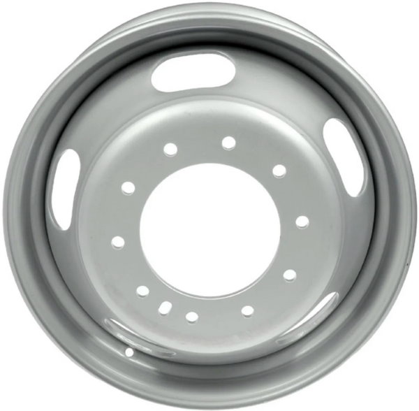 Dodge Ram 4500-2008-2024, Ram 5500-2008-2024, Ram Chassis Cab 4500-2008-2024, Ram Chassis Cab 5500-2008-2024 powder coat silver 19.5x6 steel wheels or rims. Hollander part number STL99029U20, OEM part number 1CM11S4AAA, 6PB43S4AAA.