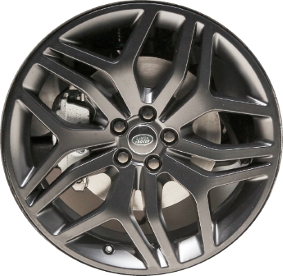 Land Rover Range Rover Evoque 2016-2019 powder coat black 20x8 aluminum wheels or rims. Hollander part number ALY72275U45, OEM part number LR072182.
