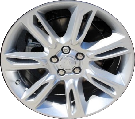 Land Rover Range Rover Evoque 2016-2019 powder coat silver or grey 19x8 aluminum wheels or rims. Hollander part number ALY72274U, OEM part number LR086485, LR096555.