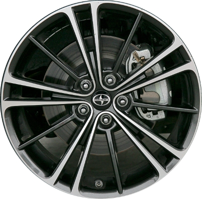 Scion FR-S 2013-2016, BRZ 2013-2016 charcoal machined 17x7 aluminum wheels or rims. Hollander part number 69621U30, OEM part number 28111CA010.