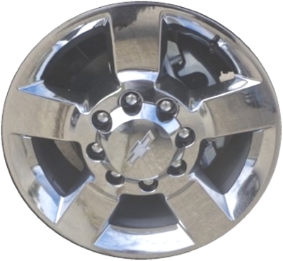 Chevrolet Silverado 2500 2013-2019, Silverado 3500 SRW 2013-2019, Suburban 3500HD 2016-2017, GMC Sierra 2500 2013-2019, Sierra 3500 SRW 2013-2019 chrome 20x8.5 aluminum wheels or rims. Hollander part number 5771U85/5826, OEM part number 84341233.