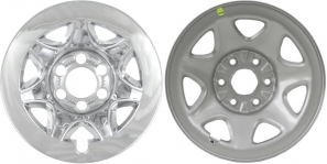 IMP-89X Chevrolet Silverado, GMC Sierra Chrome Wheel Skins (Hubcaps/Wheelcovers) 17 Inch Set