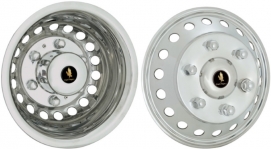JDS166-13 Mercedes-Benz Sprinter 3500, 4500 DRW 16 Inch Stainless Steel Hubcaps/Simulators Set