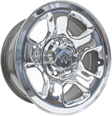 Dodge Ram 1500 2002-2012 chrome clad 17x8 steel wheels or rims. Hollander part number STL2162B, OEM part number 52113265AC.