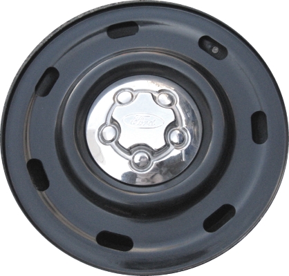 Ford Crown Victoria 2003-2005, Mercury Grand Marquis 2003-2011 powder coat black 16x7 steel wheels or rims. Hollander part number STL3498, OEM part number 6W7Z1007D, 3W7Z1007F.