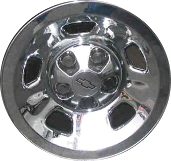 Chevrolet Astro 1996-2002, Safari 1996-2002 chrome 15x6.5 steel wheels or rims. Hollander part number STL5047A, OEM part number 9593852.