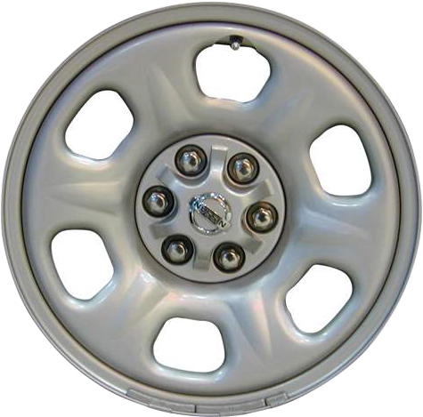 Nissan Frontier 2005-2025, Pathfinder 2005-2012, Xterra 2005-2015, Suzuki Equator 2009-2013 powder coat silver 16x7 steel wheels or rims. Hollander part number STL62449, OEM part number 40300EA400.