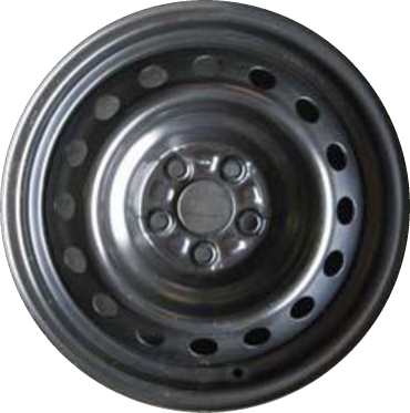 Nissan LEAF 2013-2025 powder coat black 16x6.5 steel wheels or rims. Hollander part number STL62607U45, OEM part number 403003NF0E.