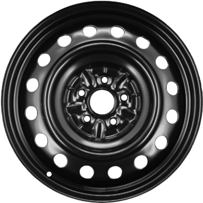 Pontiac Vibe 2003-2008, Corolla 2009-2019, Matrix FWD 2003-2013 powder coat black 16x6.5 steel wheels or rims. Hollander part number STL69543A45, OEM part number Not Yet Known.