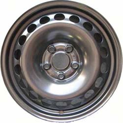 Volkswagen Routan 2009-2013 powder coat black 16x6.5 steel wheels or rims. Hollander part number STL69883, OEM part number 7B0601025.