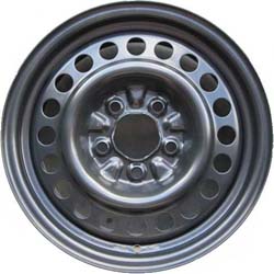 Chevrolet Malibu 1997-2005, Oldsmobile Alero 1999-2004, Cutlass 1997-1999, Pontiac Grand AM 1999-2005 powder coat black 15x6 steel wheels or rims. Hollander part number STL8038, OEM part number 9592321.