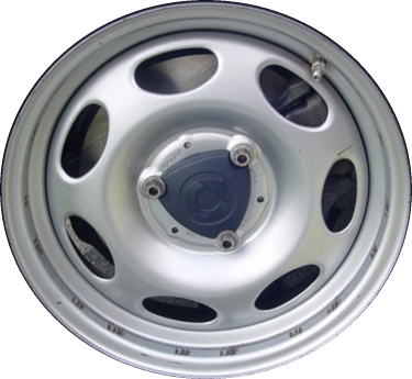 Smart ForTwo 2008-2014 powder coat silver 15x4.5 steel wheels or rims. Hollander part number STL85208, OEM part number 4514010001C32L.