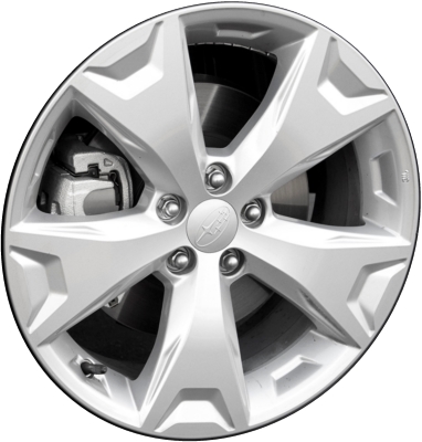 Subaru Forester 2014-2016 powder coat silver 17x7 aluminum wheels or rims. Hollander part number ALY68814, OEM part number 28111SG030.