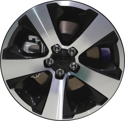 Subaru Crosstrek 2016-2017, XV Crosstrek 2014-2015 black machined 17x7 aluminum wheels or rims. Hollander part number 68816U45, OEM part number 28111FJ090.